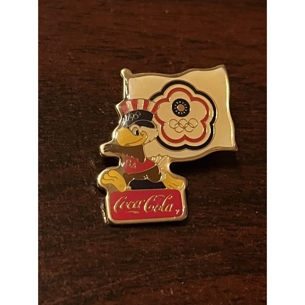 Vintage 1984 Los Angeles Olympics Coca Cola Sam Eagle Taiwan Flag Lapel Pin